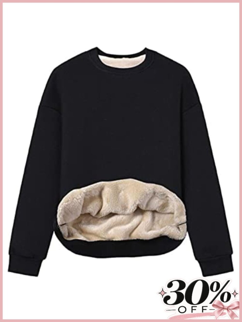 Sherpa Fleece Crewneck Sweatshirt Warm Heavyweight Pullover